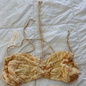 Jen's Pirate Booty Tie-Dye Bandeau - Yellow and Tan
